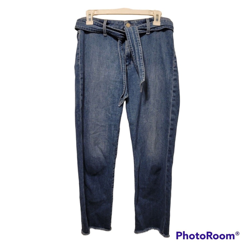 Joe's Jeans The Jane Med Rise Light Wash Straight Crop Raw Hem Jeans Size 28 - Picture 2 of 7